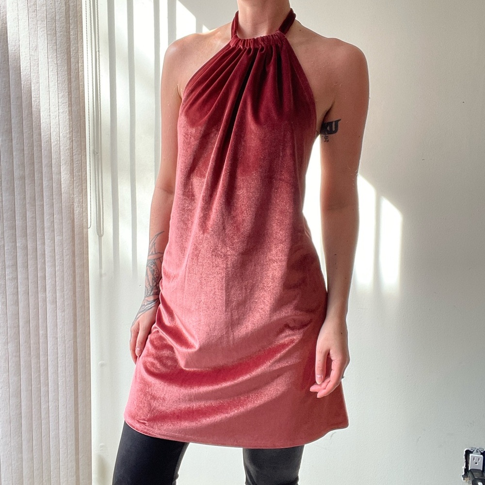 Velvet Halter Dress